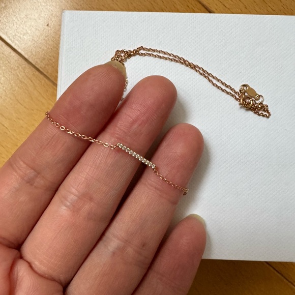 Mejuri diamonds line necklace in rose gold - Picture 6 of 6